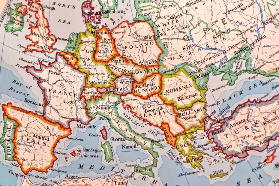 europe, map, globe